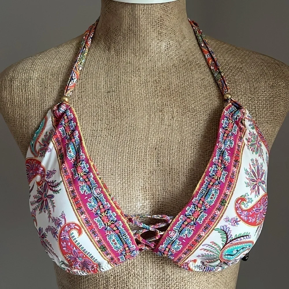 Nanette Lepore Gypsy Vixen Queen Bikini Top Large NWOT
